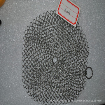 Fregadero del chainmail del acero inoxidable de la limpieza de la cocina 8 * 8inch / cleaner del arrabio